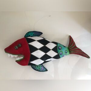 MacKenzie Childs style fish decoration.